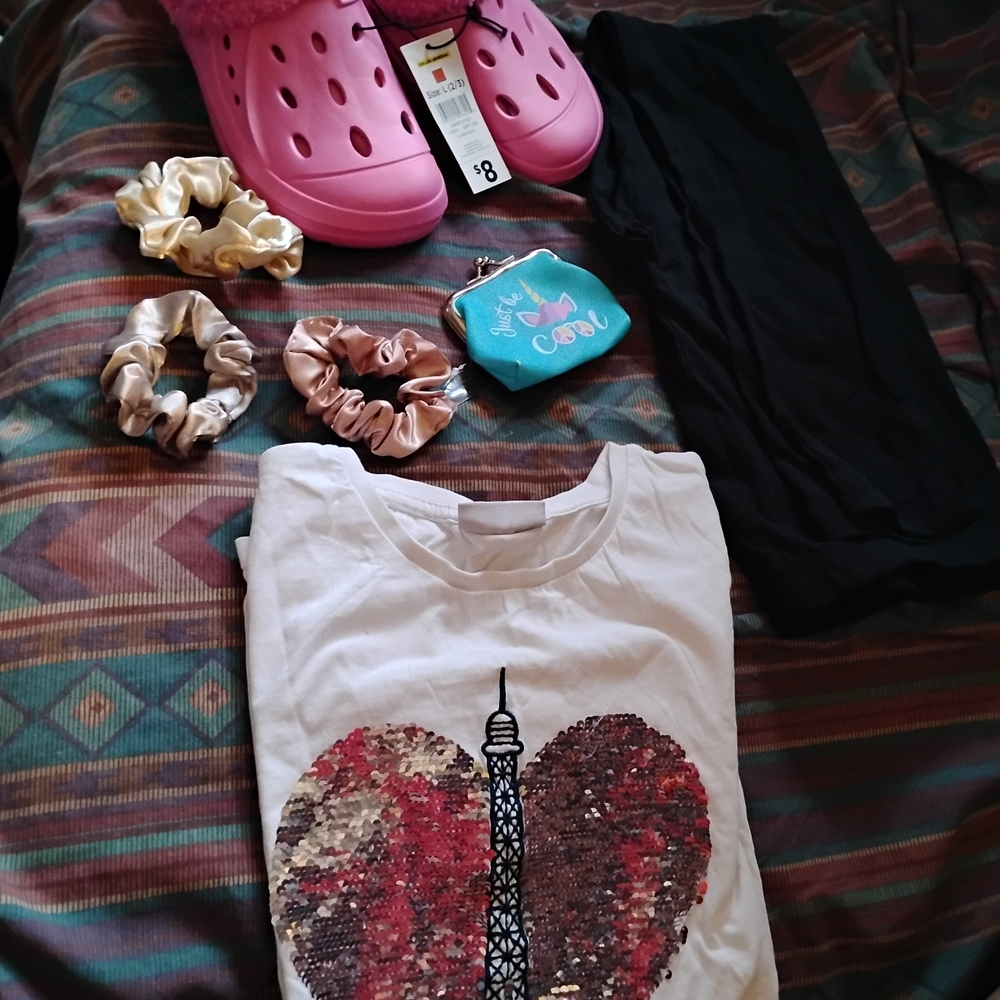 #1 Pink Clogs and Eiffel Tower T-Shirt Set